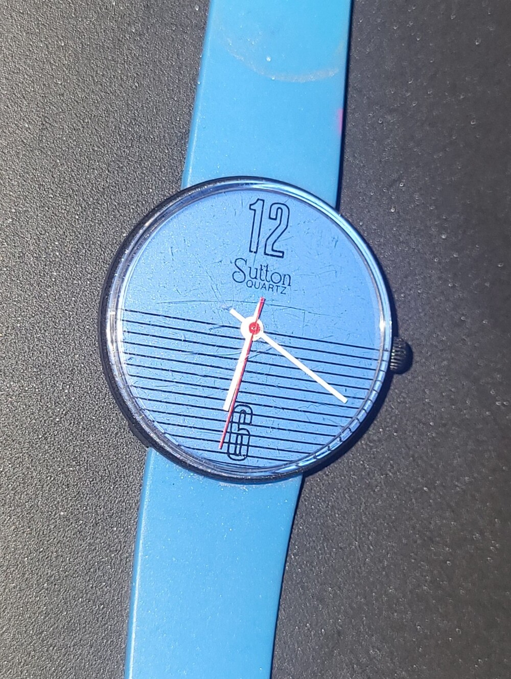 Vintage Sutton Quartz Watch Blue 80s/90s Swatch Style  Untested